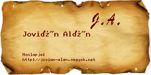 Jovián Alán névjegykártya